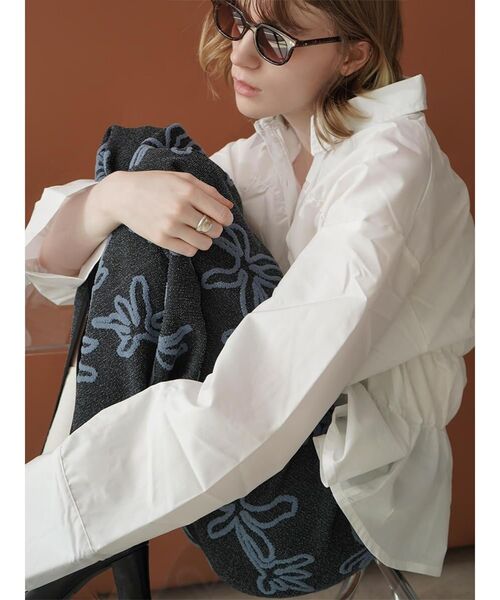 :ETHROF(イーサオブ)の「FLOWER JACQUARD BICOLOR KNIT SKIRT(スカート・レディース・ブラック/グレー/ブルー・MEDIUM)」の10枚目の写真
