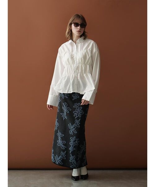 セール】FLOWER JACQUARD BICOLOR KNIT SKIRT（スカート）｜:ETHROF