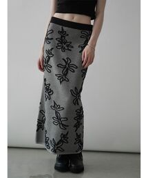 :ETHROF（イーサオブ）の「FLOWER JACQUARD BICOLOR KNIT SKIRT（スカート）」