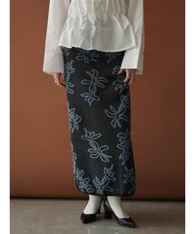 :ETHROF（イーサオブ）の「FLOWER JACQUARD BICOLOR KNIT SKIRT（スカート）」