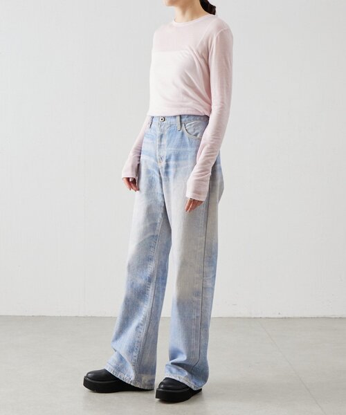 BEARDSLEY（ビアズリー）の「《LEVAR》デジタルプリントデニム（デニムパンツ・レディース・ブルー・MEDIUM）」の8枚目の写真