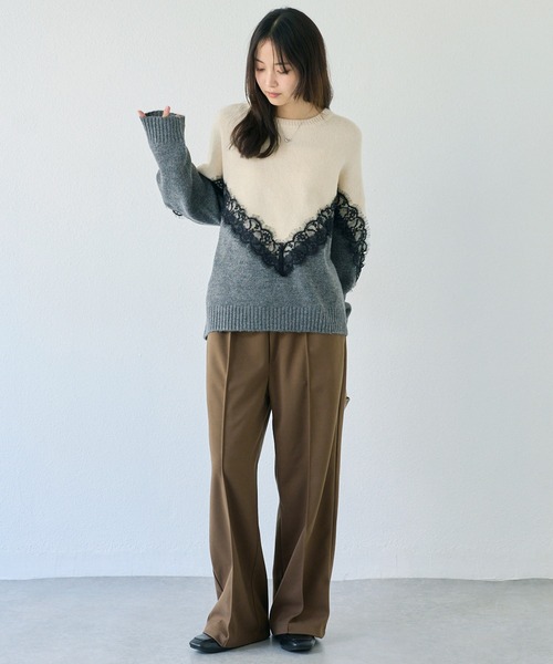 LAVEANGE（ラビアンジェ）の「ウールライクカットイージーパンツ（その他パンツ・レディース・ブラウン/ブラック・5L/4L/3L/LL/M）」の15枚目の写真