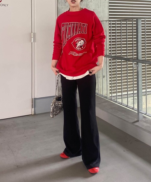 ISOOK（アイスー）の「スウェットフレアパンツ(kiharu select) / スウェットパンツ ハイウエスト ハイライズ ウエストゴム グレー ブラック 春服（スウェットパンツ・レディース・ブラック/グレー・FREE）」の4枚目の写真