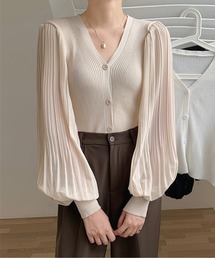 パフスリーブ」に該当するカーディガン/ボレロ（ベージュ系