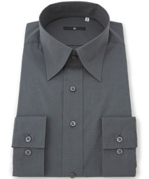 【形態安定】【長袖】【BLACK LINE】ロングポイントカラーワイシャツ