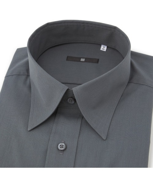 SUIT SELECT(スーツセレクト)の「【形態安定】【長袖】【BLACK LINE】ロングポイントカラーワイシャツ(ビジネスシャツ・メンズ・ホワイト/グレー・首回り37cm-裄丈80cm/首回り41cm-裄丈82cm/首回り43cm-裄丈86cm/首回り39cm-裄丈80cm/首回り45cm-裄丈86cm/首回り41cm-裄丈86cm/首回り39cm-裄丈84cm)」の9枚目の写真