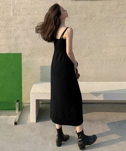 Miniministore（ミニミニストア）の「ニットセットアップ レディース2点セット（ワンピース・レディース・ブラック/レッドパープル/レッド・FREE）」の5枚目の写真