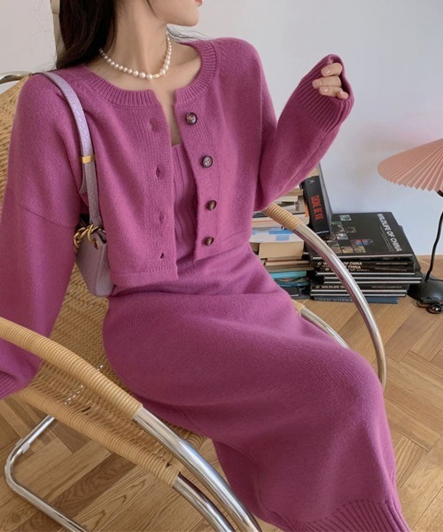 Miniministore（ミニミニストア）の「ニットセットアップ レディース2点セット（ワンピース・レディース・ブラック/レッドパープル/レッド・FREE）」の16枚目の写真