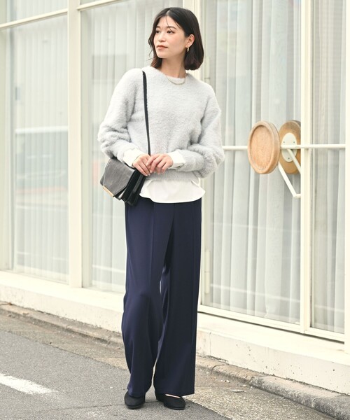 green label relaxing（グリーンレーベルリラクシング）の「【WEB限定】＜at ease＞フェザーヤーン プルオーバー ニット（ニット/セーター・レディース・ダークグレー/ライトグレー/ベージュ/オフホワイト・FREE）」の17枚目の写真