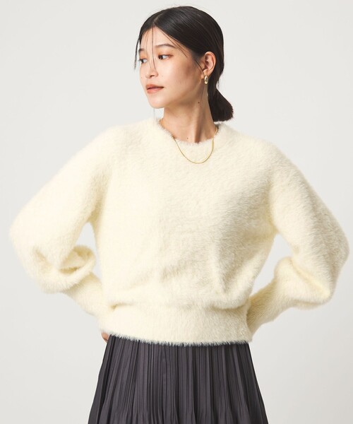 green label relaxing（グリーンレーベルリラクシング）の「【WEB限定】＜at ease＞フェザーヤーン プルオーバー ニット（ニット/セーター・レディース・ダークグレー/ライトグレー/ベージュ/オフホワイト・FREE）」の19枚目の写真