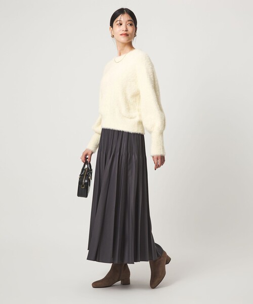 green label relaxing（グリーンレーベルリラクシング）の「【WEB限定】＜at ease＞フェザーヤーン プルオーバー ニット（ニット/セーター・レディース・ダークグレー/ライトグレー/ベージュ/オフホワイト・FREE）」の21枚目の写真