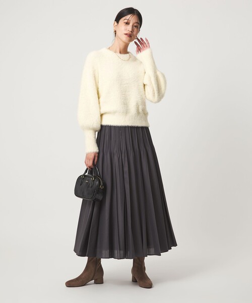green label relaxing（グリーンレーベルリラクシング）の「【WEB限定】＜at ease＞フェザーヤーン プルオーバー ニット（ニット/セーター・レディース・ダークグレー/ライトグレー/ベージュ/オフホワイト・FREE）」の22枚目の写真
