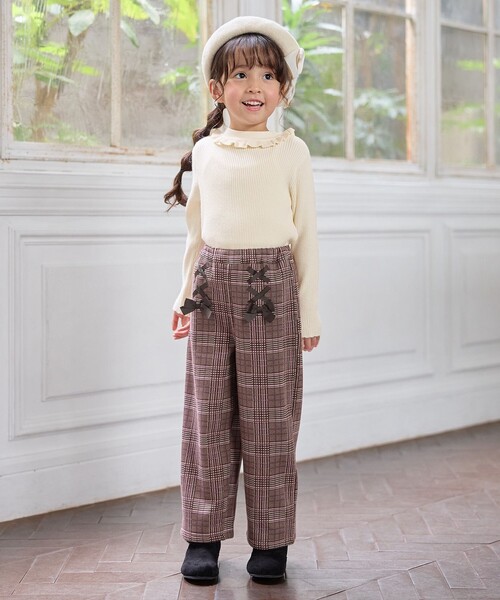 ANY（エニィ）の「レースアップ 裏シャギーワイドパンツ（その他パンツ・キッズ・ブラウン系3/ブラック系/ブラック系3・130/120/110）」の6枚目の写真