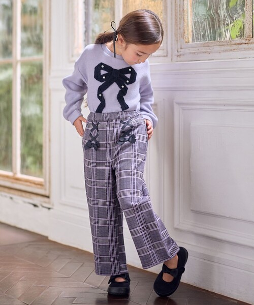 ANY（エニィ）の「レースアップ 裏シャギーワイドパンツ（その他パンツ・キッズ・ブラウン系3/ブラック系/ブラック系3・130/120/110）」の9枚目の写真