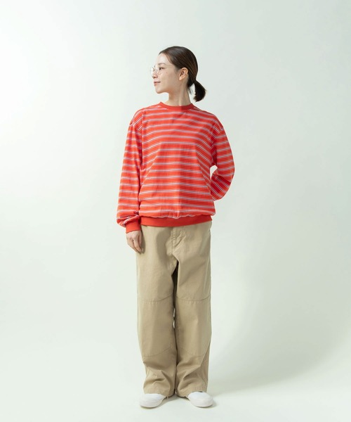 PAR ICI（パーリッシィ）の「マルチボーダー天竺 クルーネックプルオーバー（Tシャツ/カットソー・レディース・オレンジ/ブラック/ホワイト・FREE）」の18枚目の写真