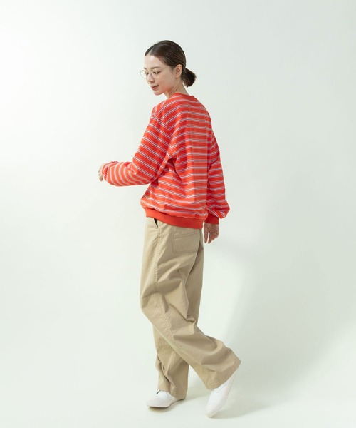 PAR ICI（パーリッシィ）の「マルチボーダー天竺 クルーネックプルオーバー（Tシャツ/カットソー・レディース・オレンジ/ブラック/ホワイト・FREE）」の20枚目の写真