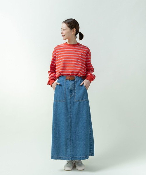 PAR ICI（パーリッシィ）の「マルチボーダー天竺 クルーネックプルオーバー（Tシャツ/カットソー・レディース・オレンジ/ブラック/ホワイト・FREE）」の22枚目の写真