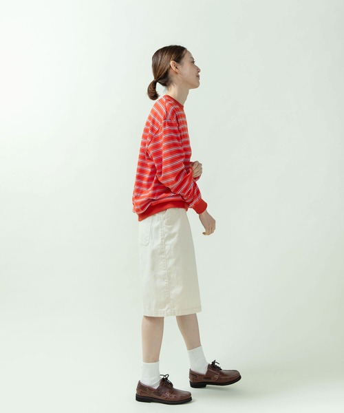 PAR ICI（パーリッシィ）の「マルチボーダー天竺 クルーネックプルオーバー（Tシャツ/カットソー・レディース・オレンジ/ブラック/ホワイト・FREE）」の17枚目の写真