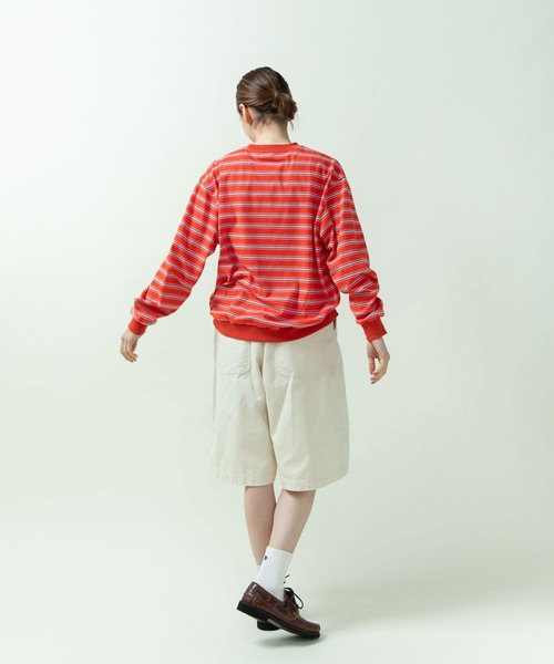 PAR ICI（パーリッシィ）の「マルチボーダー天竺 クルーネックプルオーバー（Tシャツ/カットソー・レディース・オレンジ/ブラック/ホワイト・FREE）」の16枚目の写真