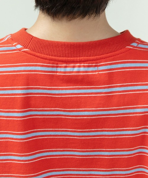 PAR ICI（パーリッシィ）の「マルチボーダー天竺 クルーネックプルオーバー（Tシャツ/カットソー・レディース・オレンジ/ブラック/ホワイト・FREE）」の4枚目の写真