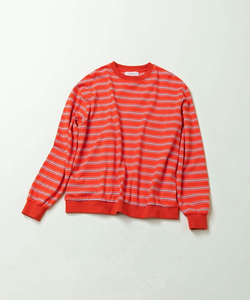 PAR ICI（パーリッシィ）の「マルチボーダー天竺 クルーネックプルオーバー（Tシャツ/カットソー・レディース・オレンジ/ブラック/ホワイト・FREE）」の8枚目の写真