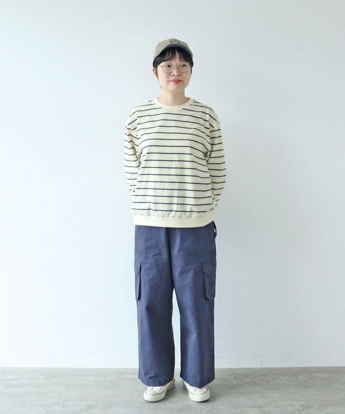 PAR ICI（パーリッシィ）の「マルチボーダー天竺 クルーネックプルオーバー（Tシャツ/カットソー・レディース・オレンジ・FREE）」の8枚目の写真