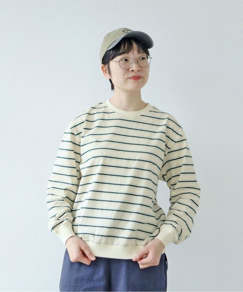 PAR ICI（パーリッシィ）の「マルチボーダー天竺 クルーネックプルオーバー（Tシャツ/カットソー・レディース・オレンジ・FREE）」の3枚目の写真