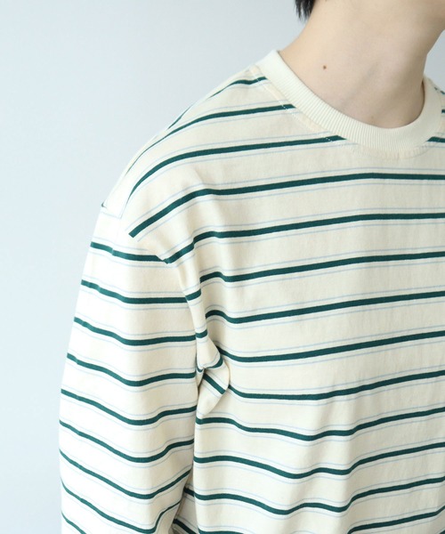 PAR ICI（パーリッシィ）の「マルチボーダー天竺 クルーネックプルオーバー（Tシャツ/カットソー・レディース・オレンジ・FREE）」の6枚目の写真