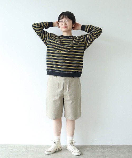 PAR ICI（パーリッシィ）の「マルチボーダー天竺 クルーネックプルオーバー（Tシャツ/カットソー・レディース・オレンジ・FREE）」の17枚目の写真