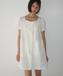 RONRON（ロンロン）の「CHARMING PUFF SLEEVE BUTTON DRESS WHITE（ワンピース）」