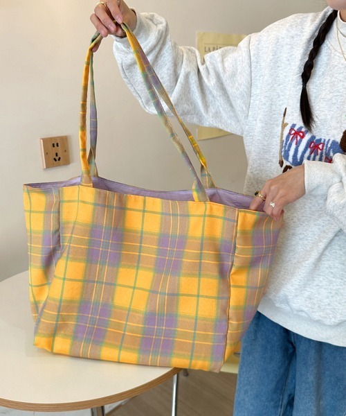 Miniministore（ミニミニストア）の「トートバッグ リバーシブル2way韓国風（トートバッグ・レディース・イエロー/ミント/パープル系1/パープル系2・FREE）」の15枚目の写真