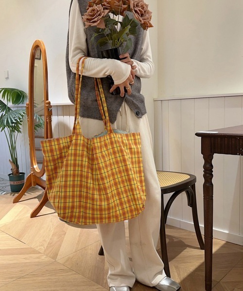 Miniministore（ミニミニストア）の「トートバッグ リバーシブル2way韓国風（トートバッグ・レディース・イエロー/ミント/パープル系1/パープル系2・FREE）」の19枚目の写真