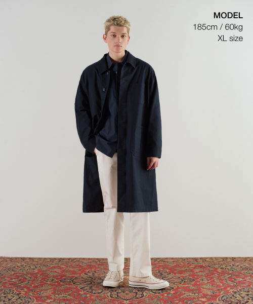 MUSINSA STANDARD（ムシンサスタンダード）の「バックサテンシャツコート [ネイビー]（トレンチコート・メンズ・その他・MEDIUM/LARGE/X-LARGE）」の2枚目の写真