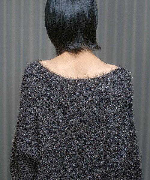 THINGS THAT MATTER（シングス ザット マター）の「SPARKLY OVER KNIT PULL-OVER / スパークリー オーバー ニット プルオーバー（ニット/セーター・レディース・ブルー/ブラック・FREE）」の13枚目の写真