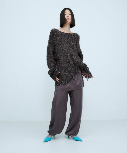 THINGS THAT MATTER（シングス ザット マター）の「SPARKLY OVER KNIT PULL-OVER / スパークリー オーバー ニット プルオーバー（ニット/セーター・レディース・ブルー/ブラック・FREE）」の6枚目の写真