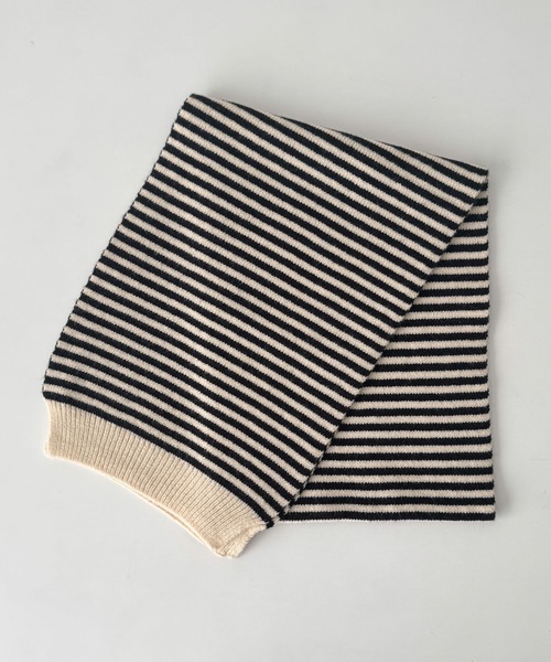 CANAL JEAN(キャナルジーン)の「El mar ボーダーマフラー(マフラー・レディース・ネイビー/チャコールグレー/ブラック/ブラウン/ブルー・ONE SIZE)」の10枚目の写真