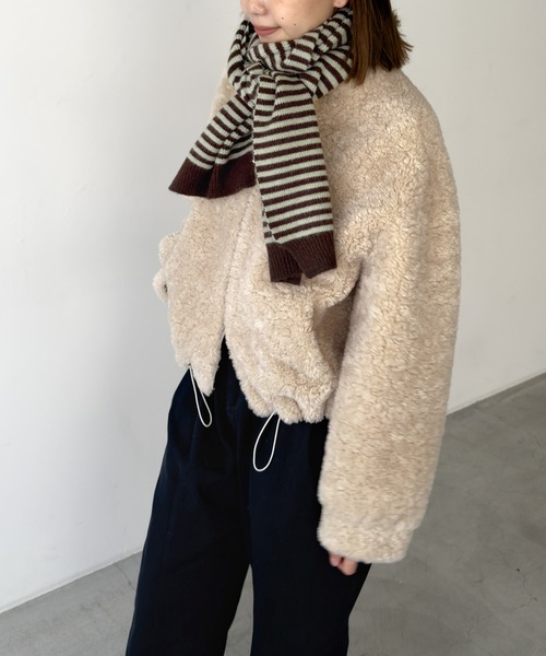 CANAL JEAN(キャナルジーン)の「El mar ボーダーマフラー(マフラー・レディース・ネイビー/チャコールグレー/ブラック/ブラウン/ブルー・ONE SIZE)」の14枚目の写真