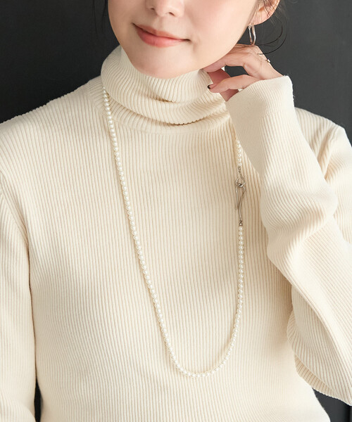 FREAK'S STORE（フリークスストア）の「ロング パール フック ネックレス（ネックレス・レディース・シルバー・ONE SIZE）」の6枚目の写真