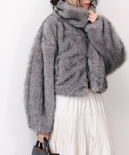 冬映えファー】ミックスファーコート アウター 冬服（その他アウター