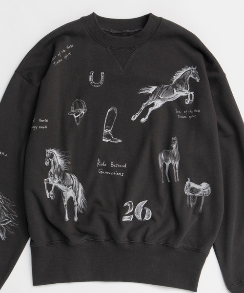 MAISON SPECIAL（メゾンスペシャル）の「Drawing Horse Sweatshirt/ドローイングホーススウェット（スウェット・レディース・チャコールグレー/グレー/ホワイト・FREE）」の13枚目の写真