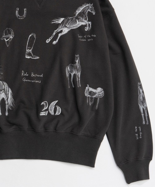MAISON SPECIAL（メゾンスペシャル）の「Drawing Horse Sweatshirt/ドローイングホーススウェット（スウェット・レディース・チャコールグレー/グレー/ホワイト・FREE）」の15枚目の写真