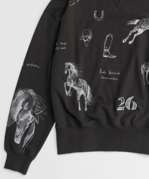 MAISON SPECIAL（メゾンスペシャル）の「Drawing Horse Sweatshirt/ドローイングホーススウェット（スウェット・レディース・チャコールグレー/グレー/ホワイト・FREE）」の16枚目の写真