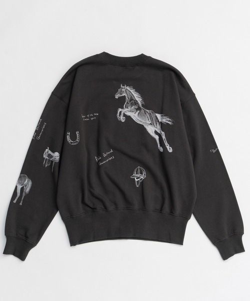 MAISON SPECIAL（メゾンスペシャル）の「Drawing Horse Sweatshirt/ドローイングホーススウェット（スウェット・レディース・チャコールグレー/グレー/ホワイト・FREE）」の12枚目の写真