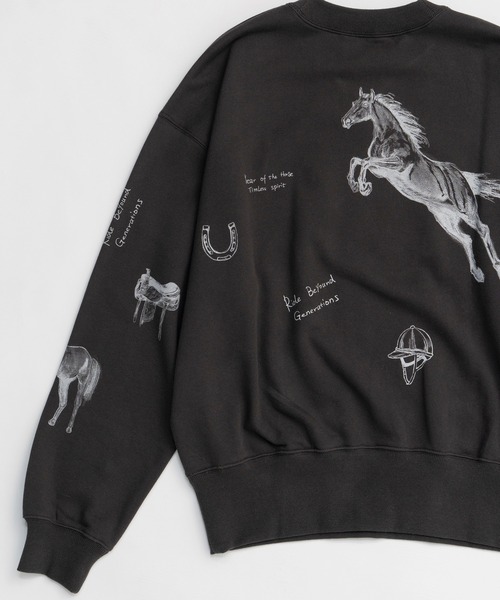MAISON SPECIAL（メゾンスペシャル）の「Drawing Horse Sweatshirt/ドローイングホーススウェット（スウェット・レディース・チャコールグレー/グレー/ホワイト・FREE）」の18枚目の写真