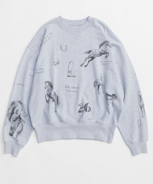 MAISON SPECIAL（メゾンスペシャル）の「Drawing Horse Sweatshirt/ドローイングホーススウェット（スウェット・レディース・チャコールグレー/グレー/ホワイト・FREE）」の10枚目の写真