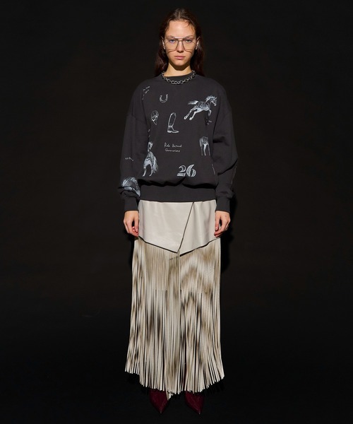 MAISON SPECIAL（メゾンスペシャル）の「Drawing Horse Sweatshirt/ドローイングホーススウェット（スウェット・レディース・チャコールグレー/グレー/ホワイト・FREE）」の6枚目の写真