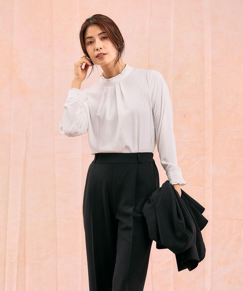 GLOBAL WORK(グローバルワーク)の「スゴラクストレッチクルージャケット3点セット/ 581024(セットアップ・レディース・ブラック/グレイッシュベージュ/ネイビー・SMALL/MEDIUM/LARGE)」の6枚目の写真