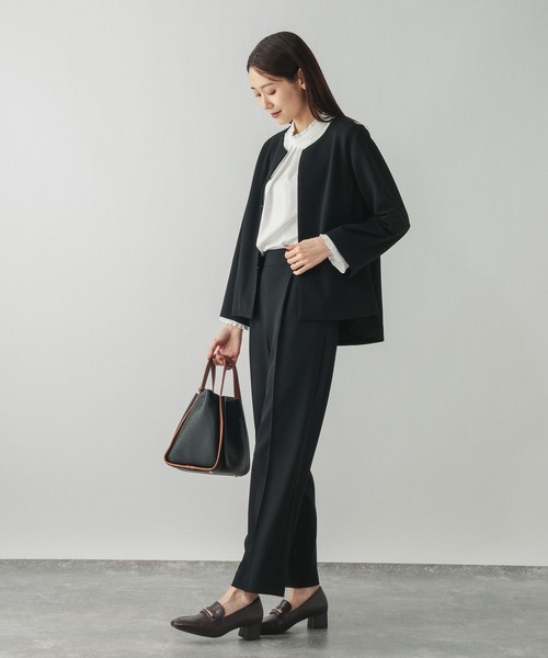 GLOBAL WORK(グローバルワーク)の「スゴラクストレッチクルージャケット3点セット/ 581024(セットアップ・レディース・ブラック/グレイッシュベージュ/ネイビー・SMALL/MEDIUM/LARGE)」の8枚目の写真