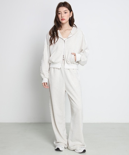 by LEGNA(バイレグナ)の「サイドラインダブルジップパーカー(パーカー・レディース・ライトグレー/ブラック・SMALL/MEDIUM/X-LARGE/LARGE)」の9枚目の写真