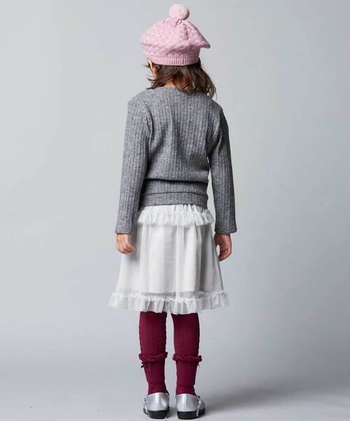 BeBe（ベベ）の「ラメチュールフリルティアードスカート（スカート・キッズ・オフホワイト/グレー・140cm/130cm/150cm/120cm）」の7枚目の写真